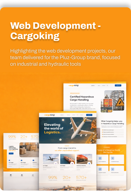 Web Development - Cargoking Highlighting the web development projects delivered for the Cargoking brand.